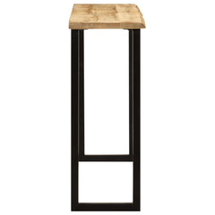 Console Table with Live Edge 105x33x76 cm Solid Wood Mango Black U shape