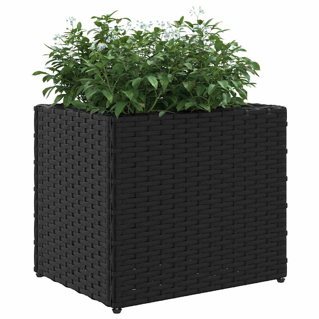 vidaXL Garden Planters 2 pcs Black 36x30x32 cm Poly Rattan 4