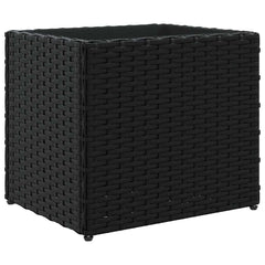vidaXL Garden Planters 2 pcs Black 36x30x32 cm Poly Rattan 5
