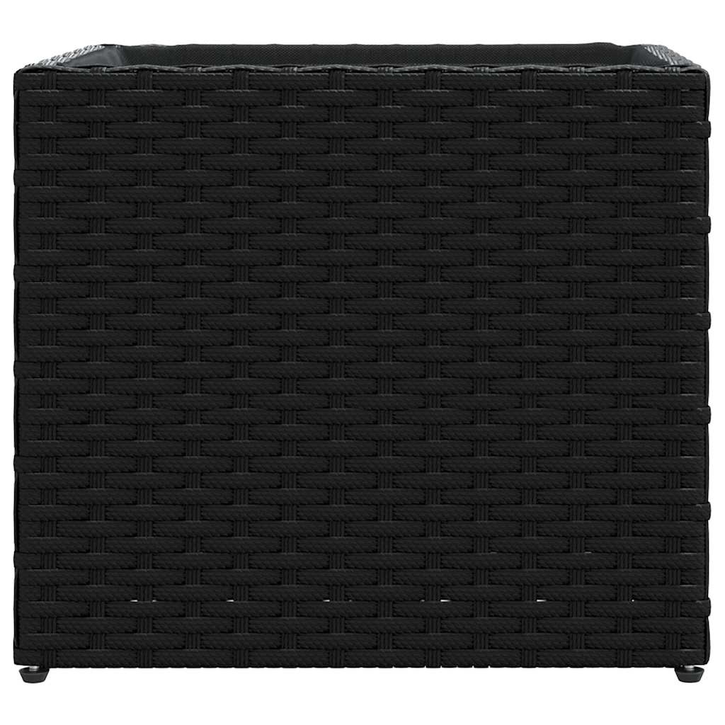 Garden Planters Poly Rattan 2 pcs Depth 30 cm Black 36 cm