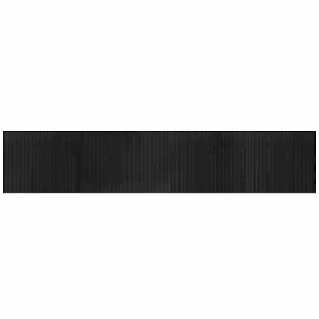 vidaXL Rug Rectangular Black 80x400 cm Bamboo 2