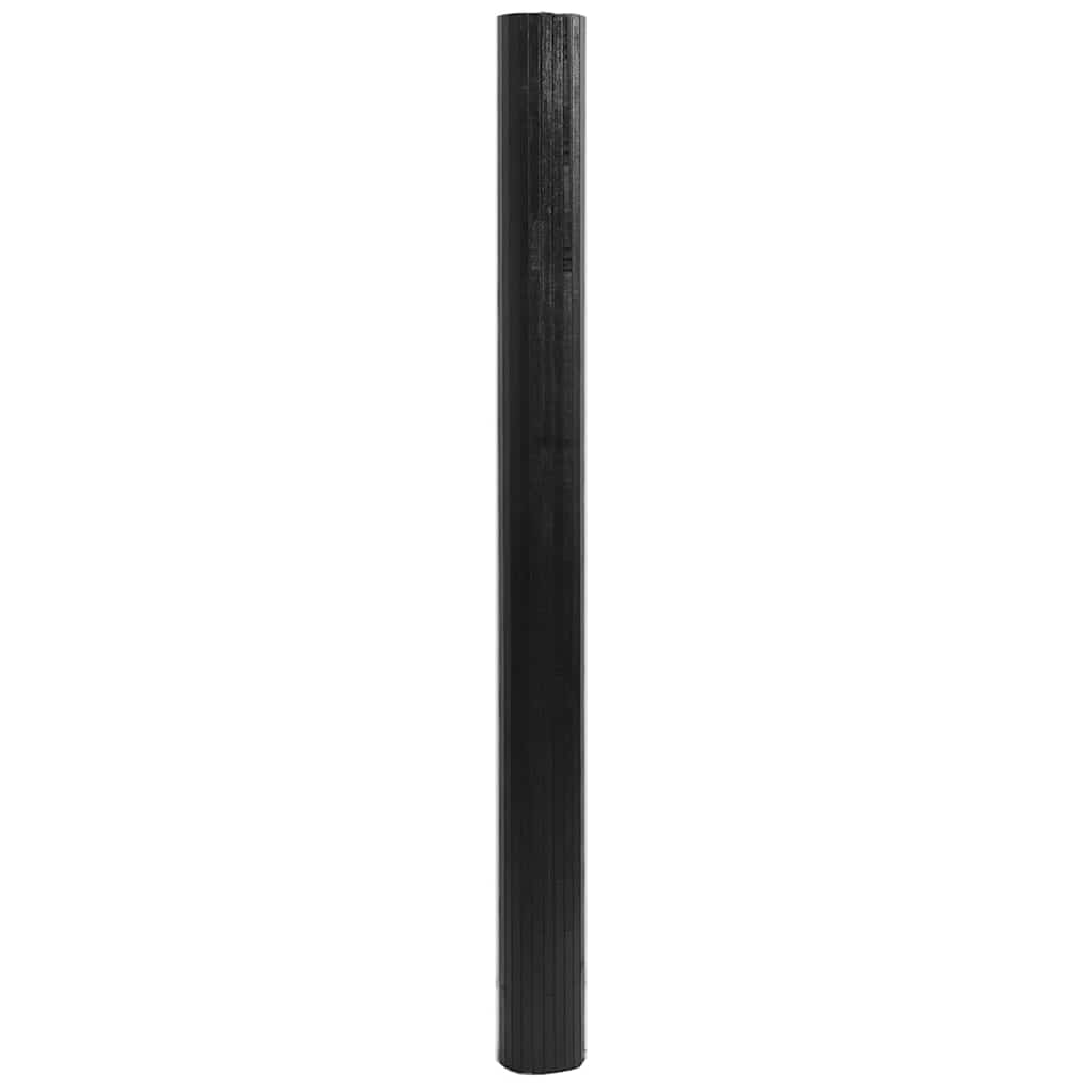 vidaXL Rug Rectangular Black 80x400 cm Bamboo 3