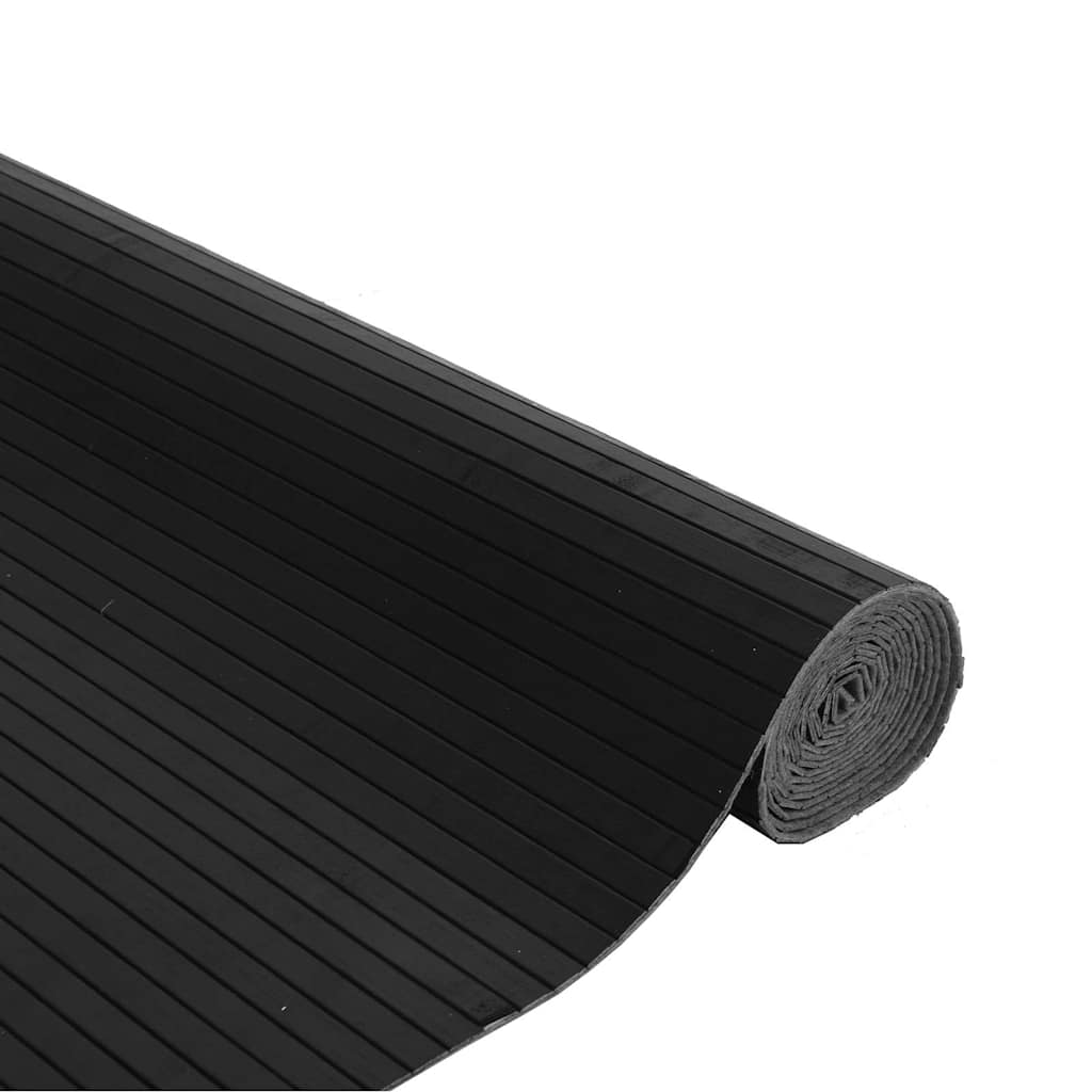 vidaXL Rug Rectangular Black 80x400 cm Bamboo 4