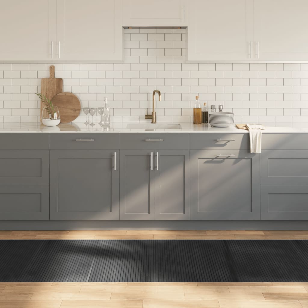 vidaXL Rug Rectangular Grey 80x400 cm Bamboo 1