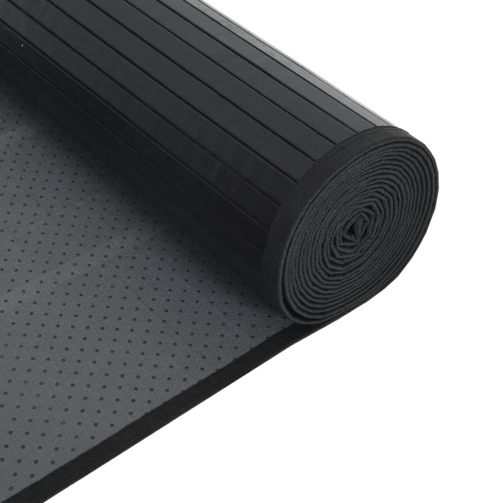 vidaXL Rug Rectangular Black70x300 cm Bamboo 5