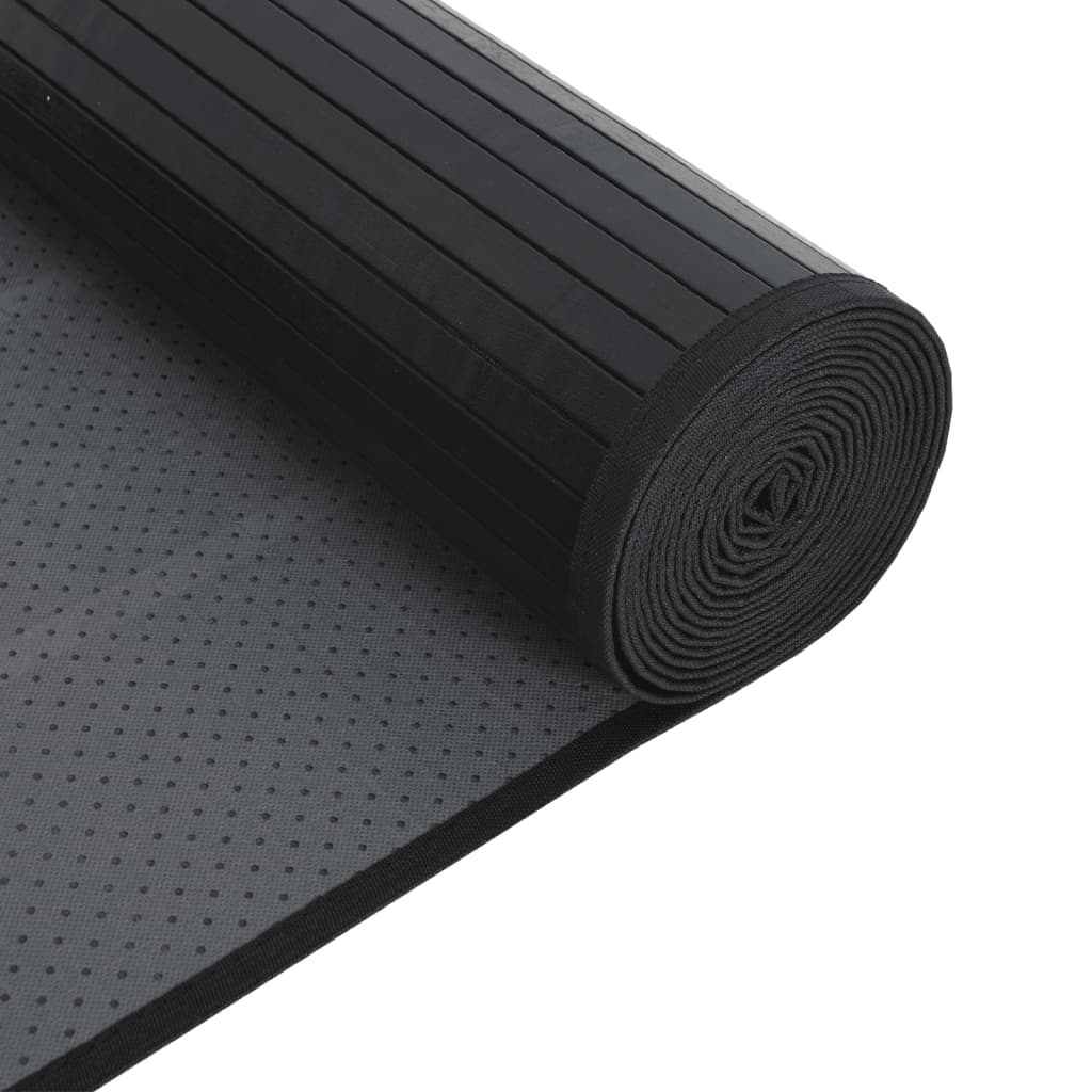 vidaXL Rug Rectangular Black70x400 cm Bamboo 5