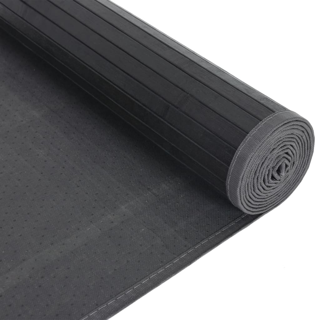vidaXL Rug Rectangular Black80x300 cm Bamboo 5