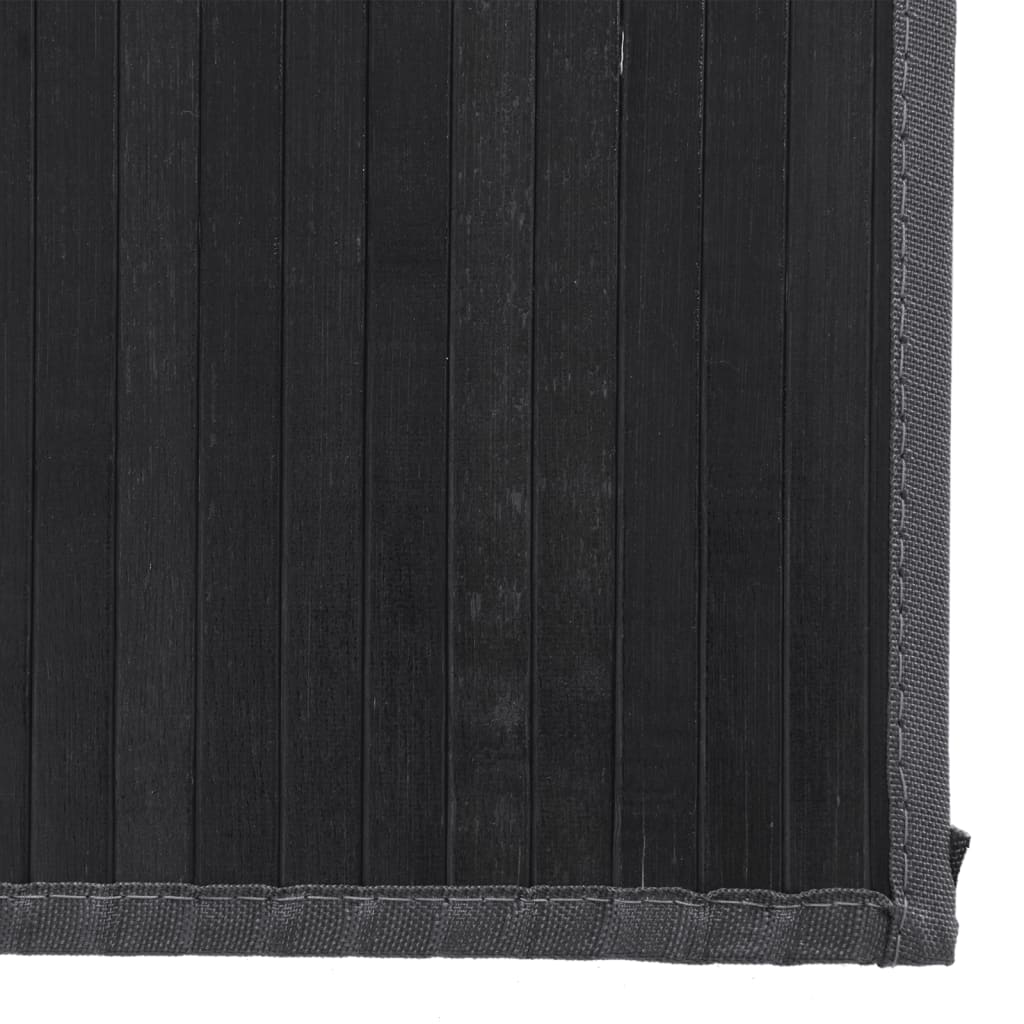 vidaXL Rug Rectangular Black80x300 cm Bamboo 6