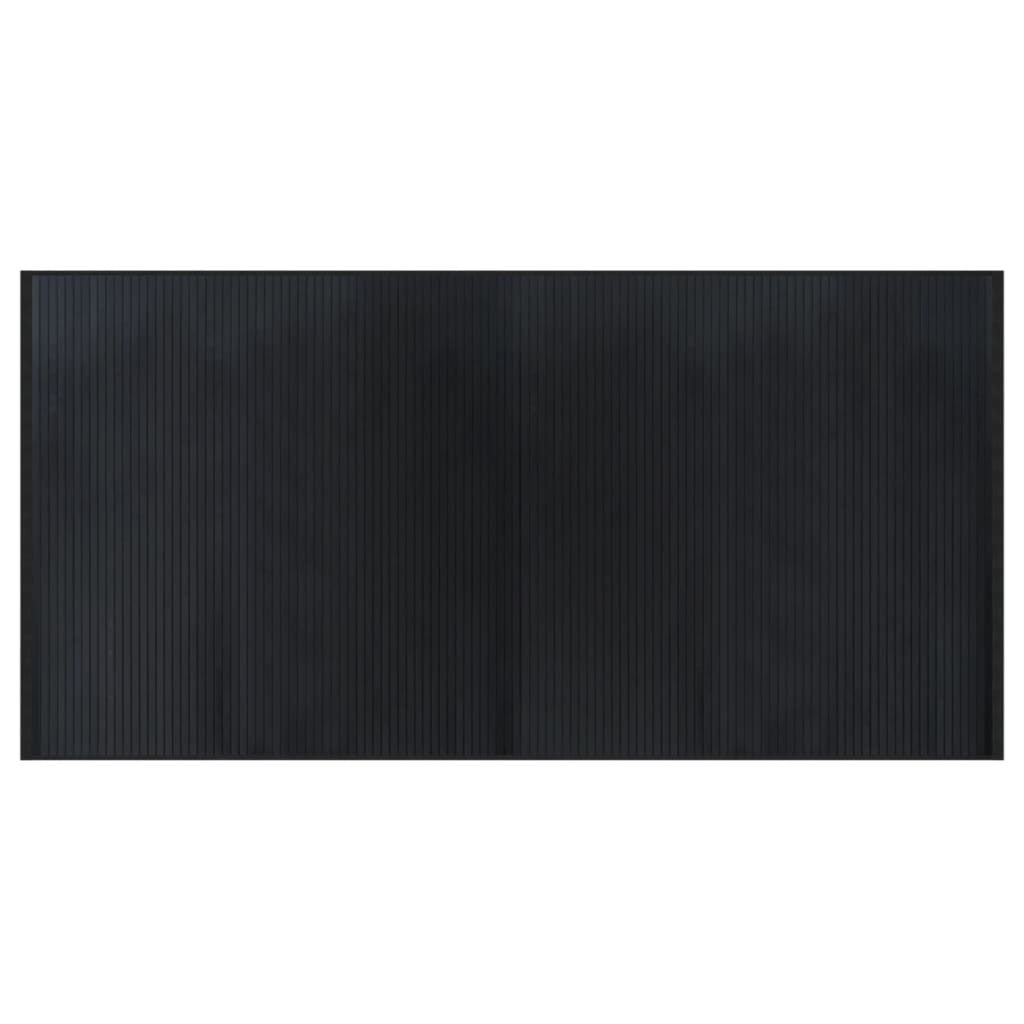 vidaXL Rug Rectangular Black100x200 cm Bamboo 2