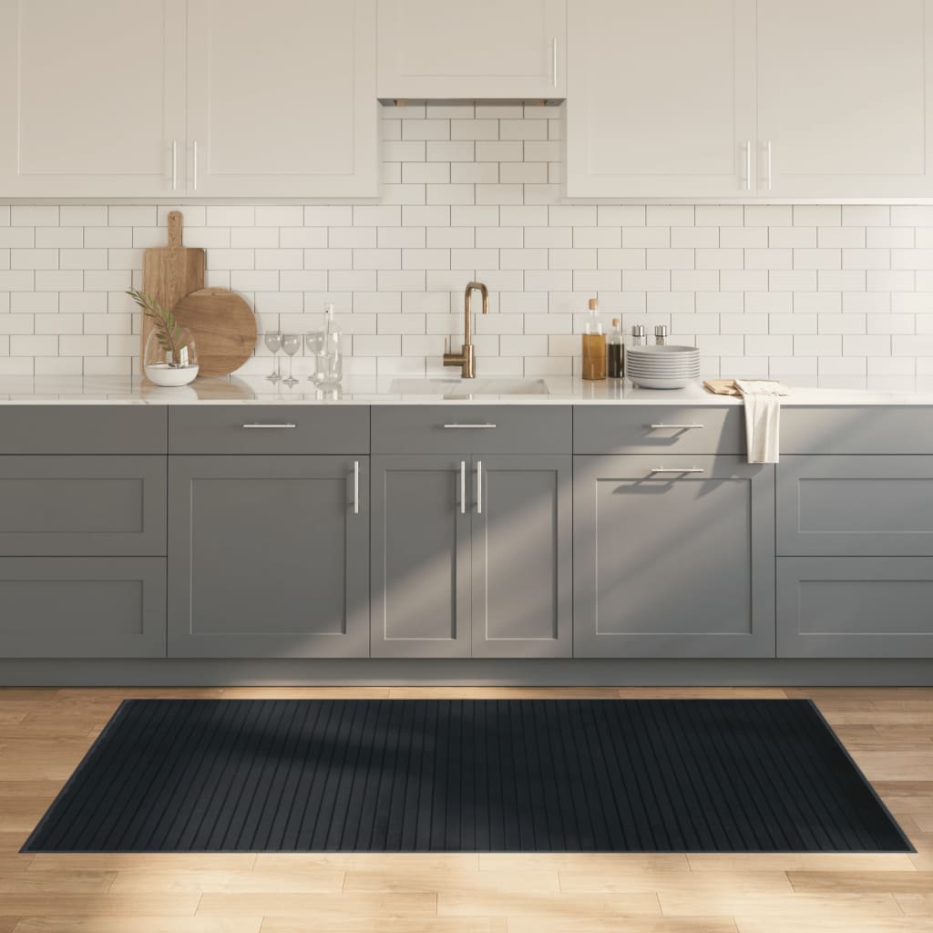 vidaXL Rug Rectangular Grey100x200 cm Bamboo 1
