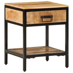 vidaXL Bedside Table Brown 40 x 35 x 50 cm Solid Mango Wood and Metal 4