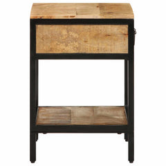 vidaXL Bedside Table Brown 40 x 35 x 50 cm Solid Mango Wood and Metal 6