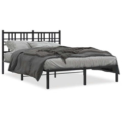 Metal Bed Frame without Mattress with Headboard Black 120 cm 200 cm