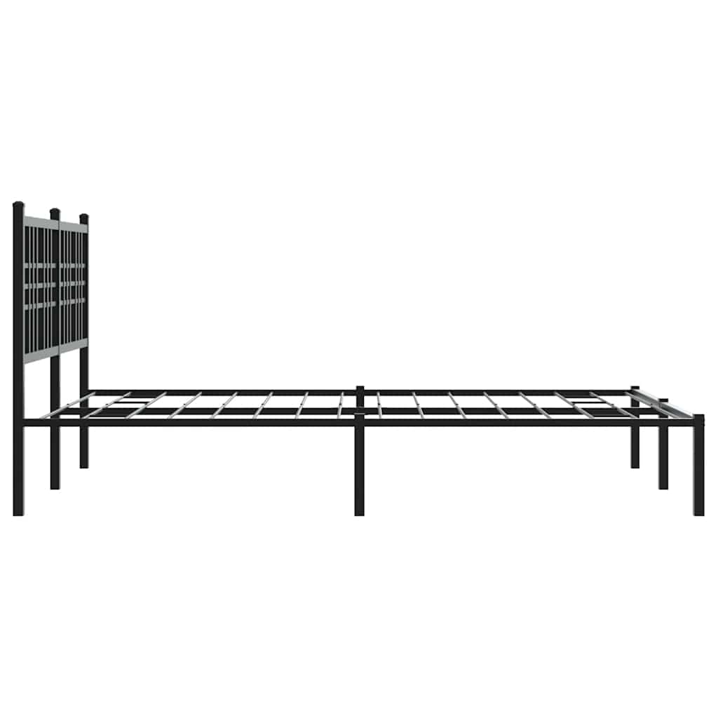 Metal Bed Frame without Mattress with Headboard Black 120 cm 200 cm