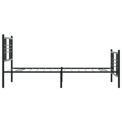 Metal Bed Frame without Mattress with Footboard with Headboard & Footboard Black 90 cm 190 cm