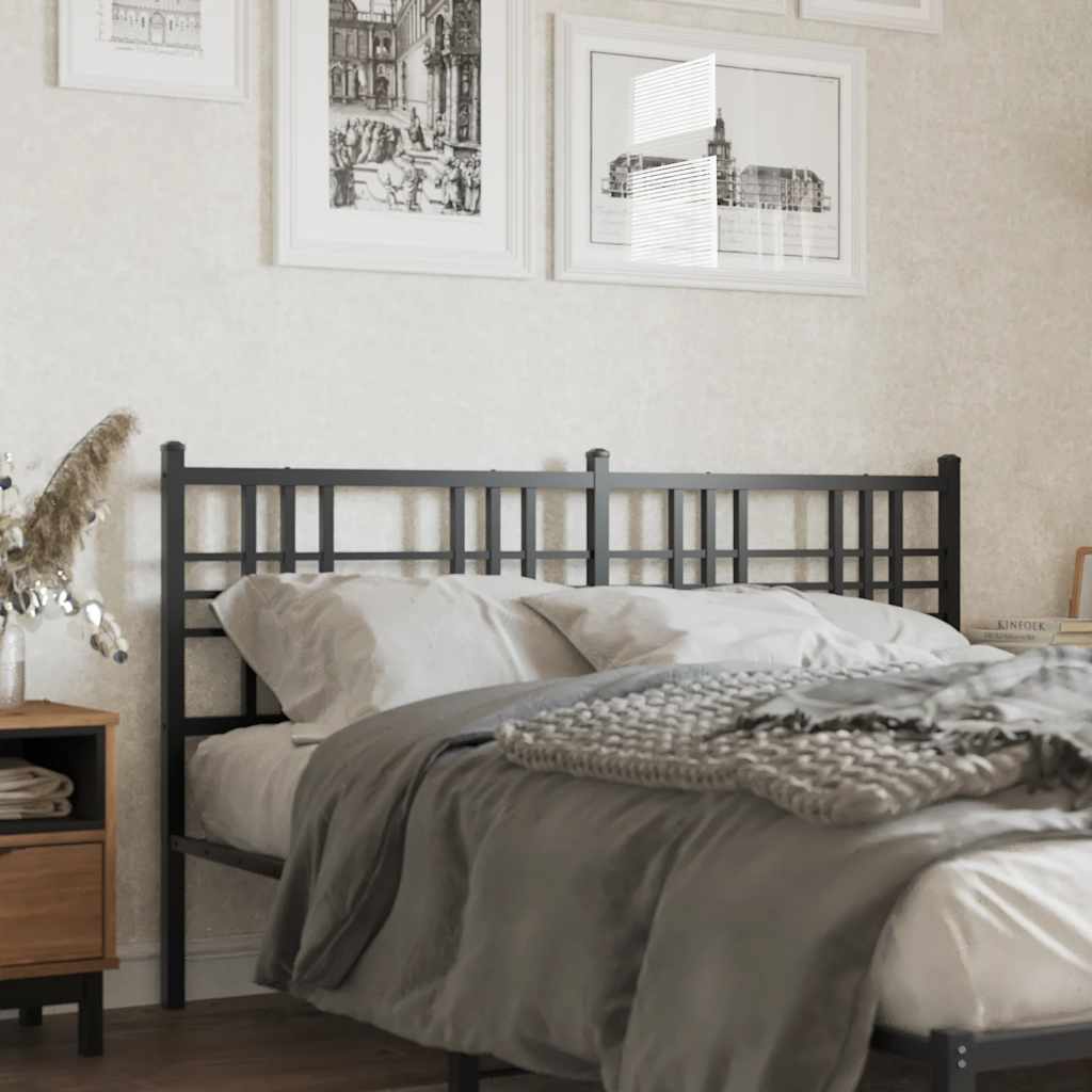 Metal Replace Headboard Black 160 cm