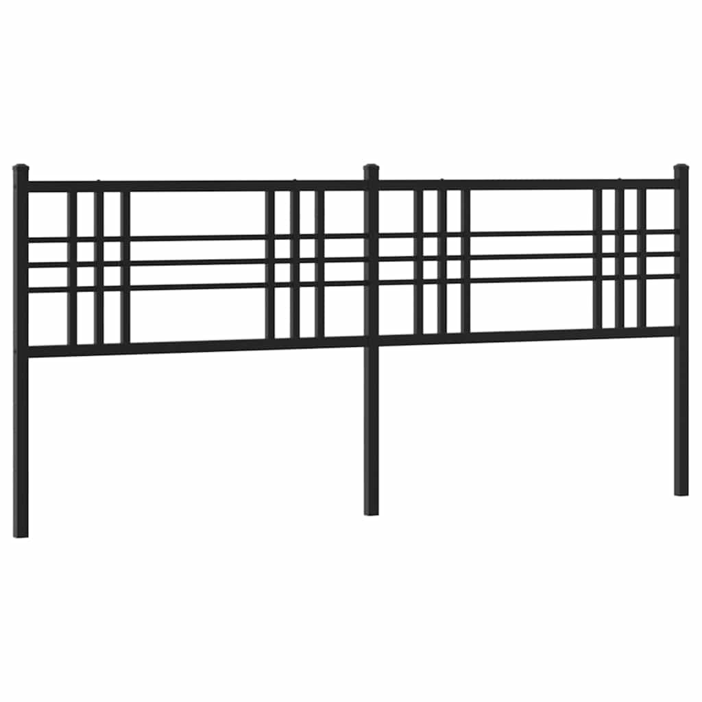 vidaXL Metal Replace Headboard Black 193cm 2