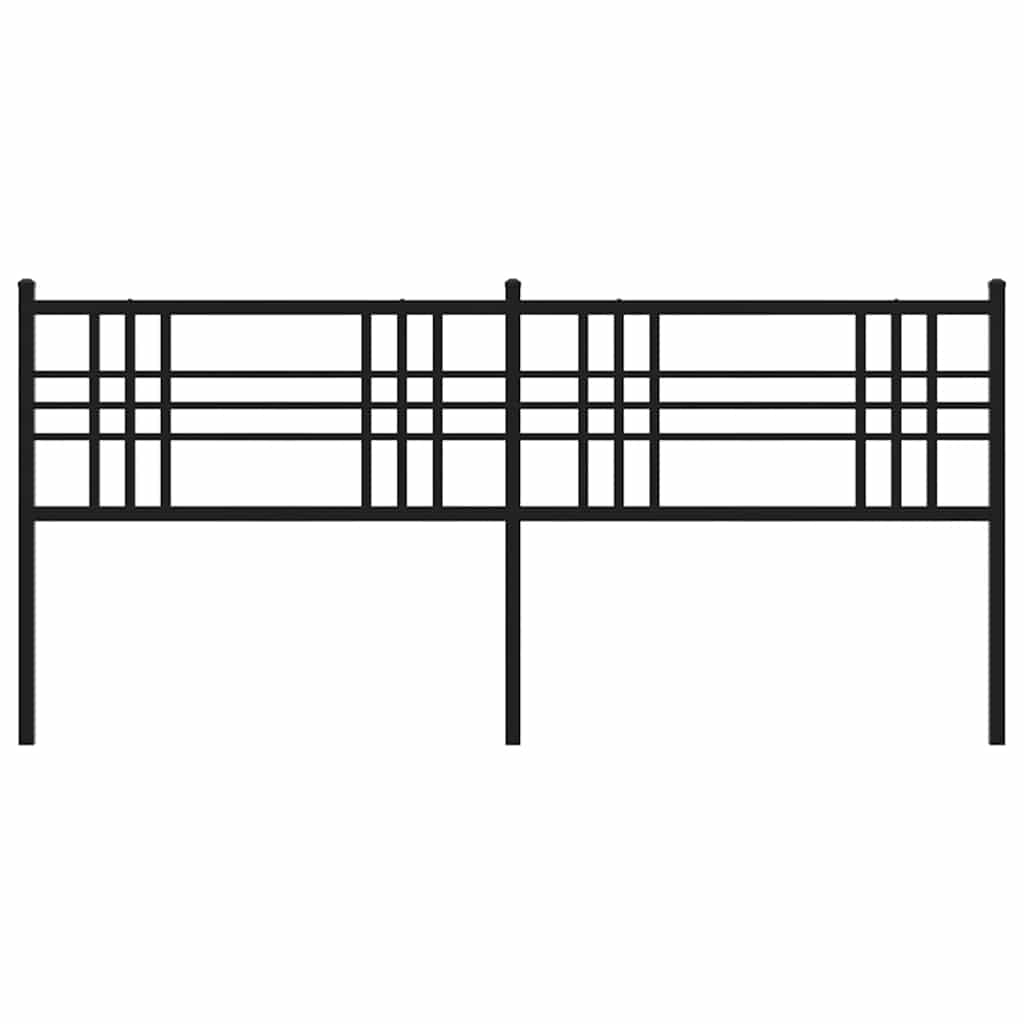 vidaXL Metal Replace Headboard Black 193cm 4
