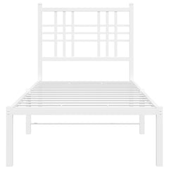 Metal Bed Frame without Mattress with Headboard White 75 cm 190 cm