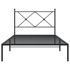 vidaXL Metal Bed Frame without Mattress with Headboard Black 107x203cm 4