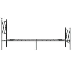 vidaXL Metal Bed Frame without Mattress with Footboard Black 80x200cm 5