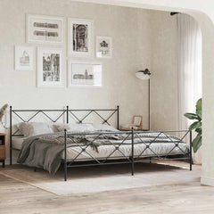 vidaXL Metal Replace Headboard Black 193cm 3