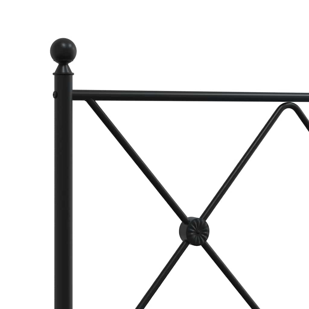 vidaXL Metal Replace Headboard Black 193cm 5