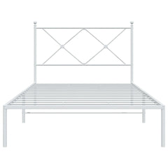 vidaXL Metal Bed Frame without Mattress with Headboard White 100x200cm 4