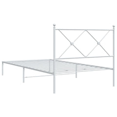 vidaXL Metal Bed Frame without Mattress with Headboard White 100x200cm 6
