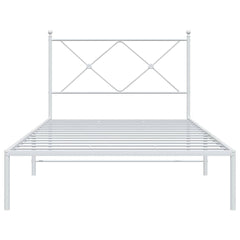 vidaXL Metal Bed Frame without Mattress with Headboard White 107x203cm 4