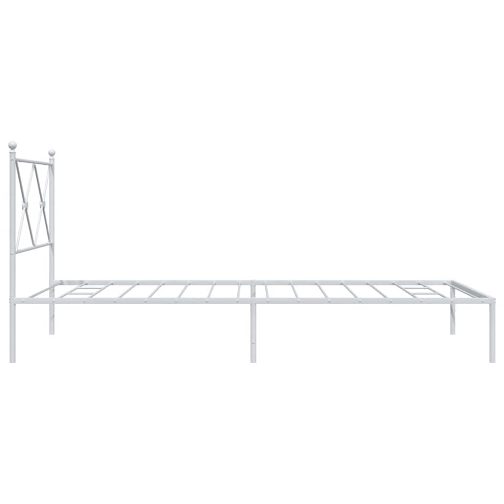 vidaXL Metal Bed Frame without Mattress with Headboard White 107x203cm 5