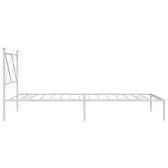 vidaXL Metal Bed Frame without Mattress with Headboard White 107x203cm 5
