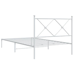 vidaXL Metal Bed Frame without Mattress with Headboard White 107x203cm 6