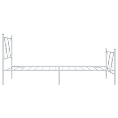 vidaXL Metal Bed Frame without Mattress with Footboard White 90x190cm 5