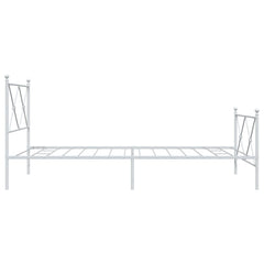vidaXL Metal Bed Frame without Mattress with Footboard White 100x190cm 5