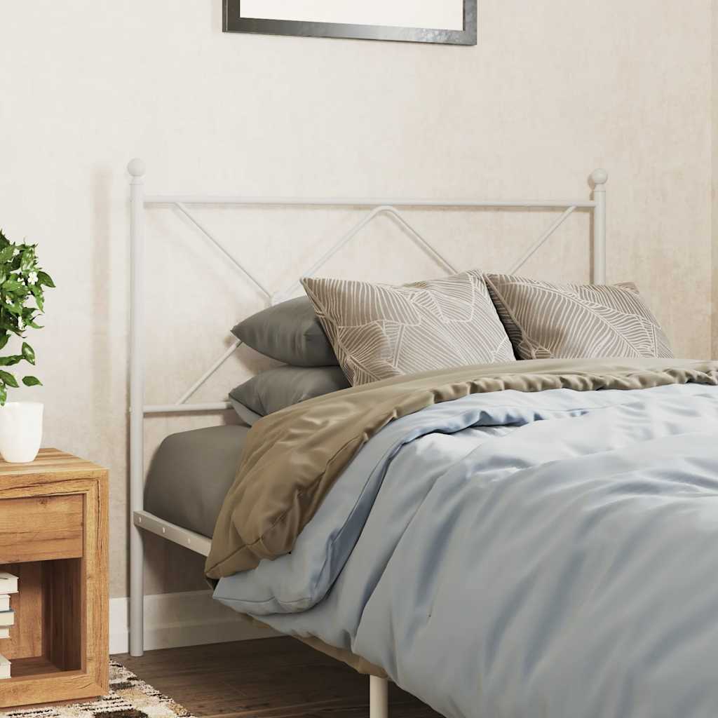 vidaXL Metal Replace Headboard White 107cm 1