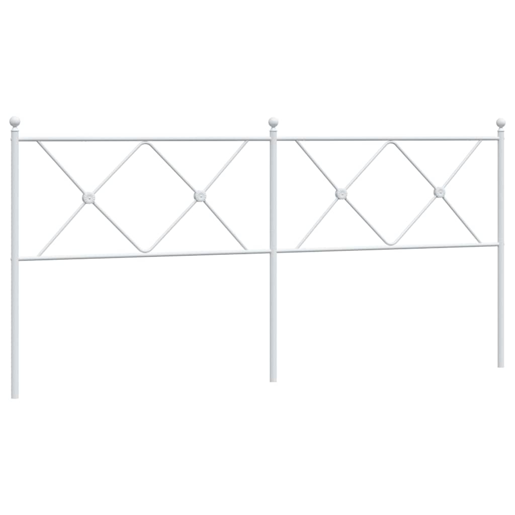 vidaXL Metal Replace Headboard White 180cm 2