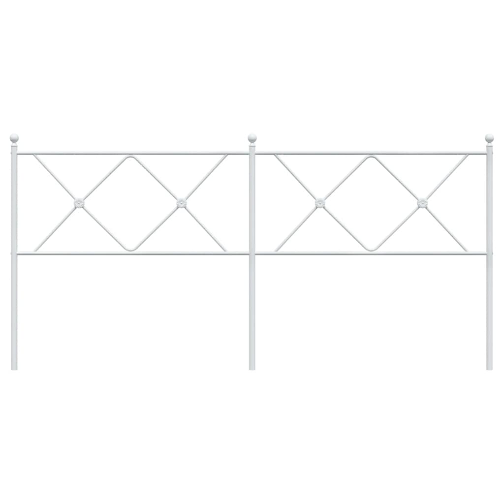 vidaXL Metal Replace Headboard White 180cm 4