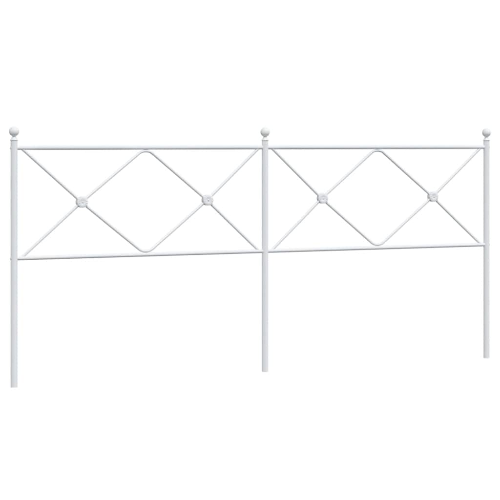 vidaXL Metal Replace Headboard White 193cm 2