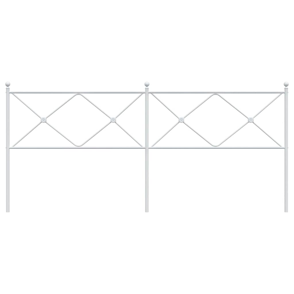 vidaXL Metal Replace Headboard White 193cm 4