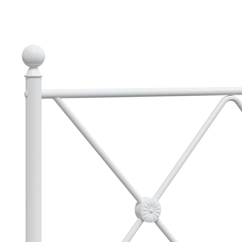 vidaXL Metal Replace Headboard White 193cm 5