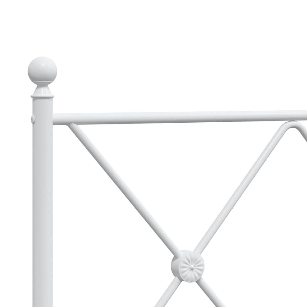 vidaXL Metal Replace Headboard White 200cm 5