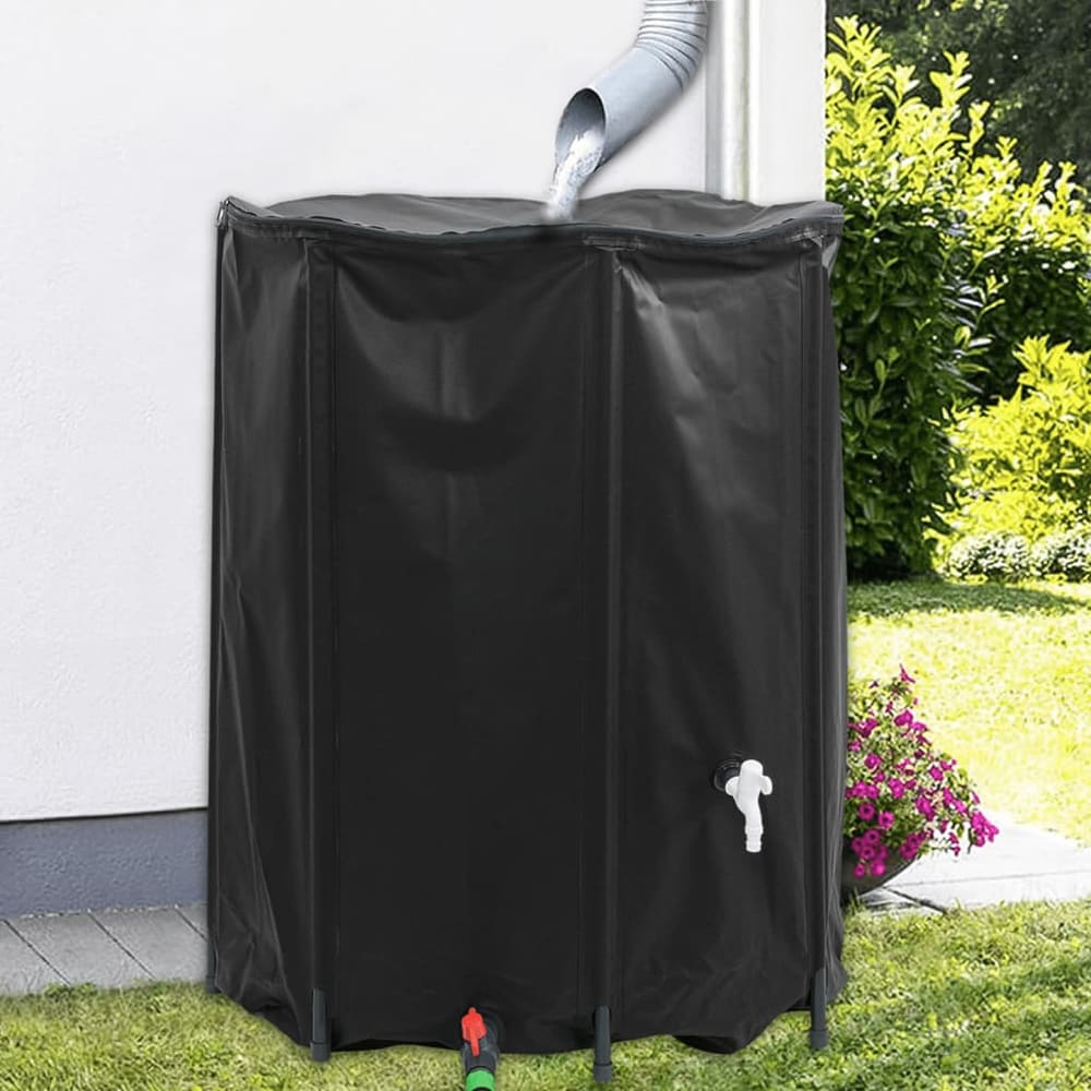 Water Tank with Tap Foldable PVC Black 750 l