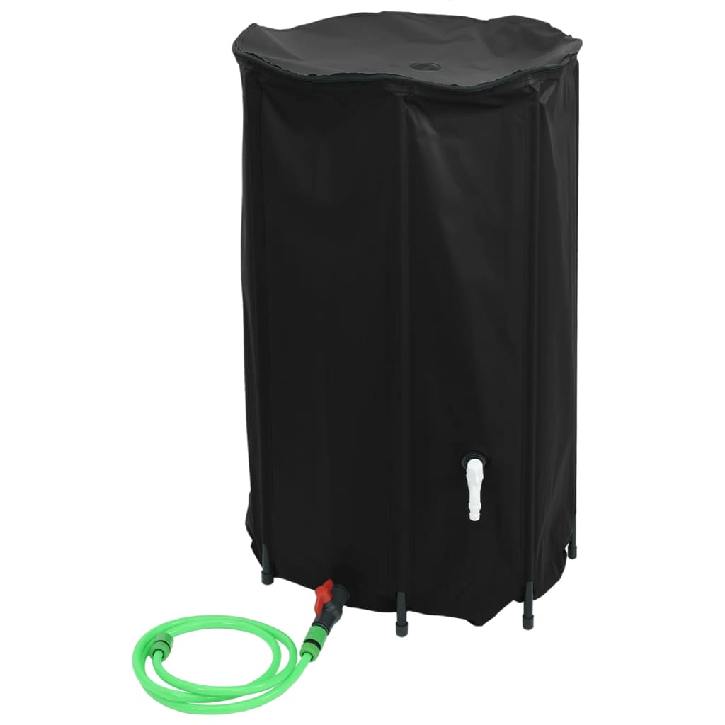 Water Tank with Tap Foldable PVC Black 500 l