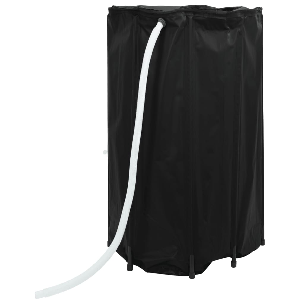 Water Tank with Tap Foldable PVC Black 500 l