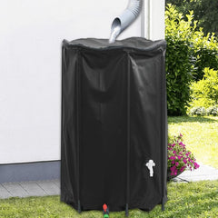 Water Tank with Tap Foldable PVC Black 1000 l