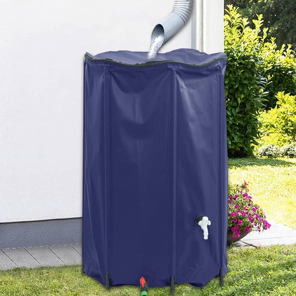 Water Tank with Tap Foldable PVC Blue 1000 l