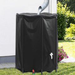 Water Tank with Tap Foldable PVC Black 1350 l