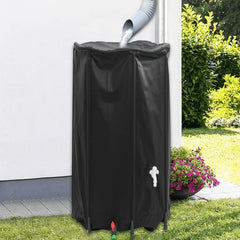 Water Tank with Tap Foldable PVC Black 380 l