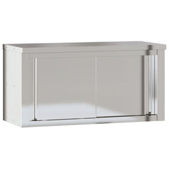 Kitchen Wall Cabinet with Shelf Stainless Steel 92 cm 46 cm with door